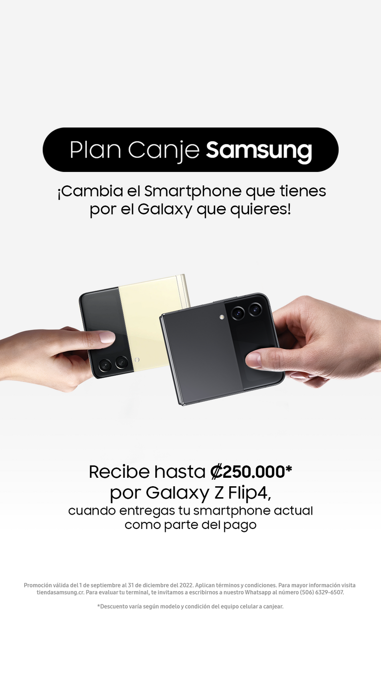 Samsung recibe tu actual teléfono Galaxy como parte de pago de tu nuevo Galaxy Z Fol4 o Z Flip4