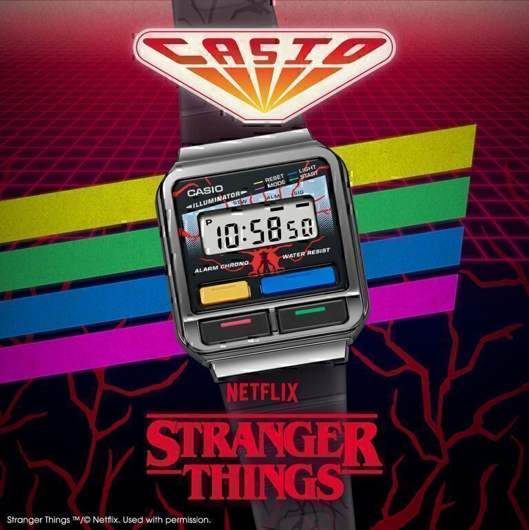 Casio lanza un reloj digital en colaboración con STRANGER THINGS, la serie de Netflix