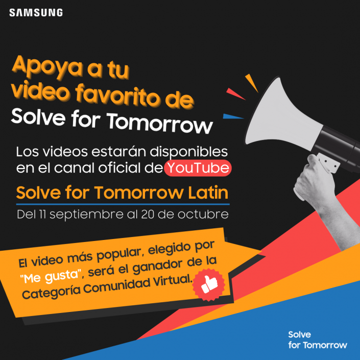 ¡Vota online por el equipo del país que apoyas!    Samsung anuncia recta final del certamen Solve for Tomorrow para estudiantes