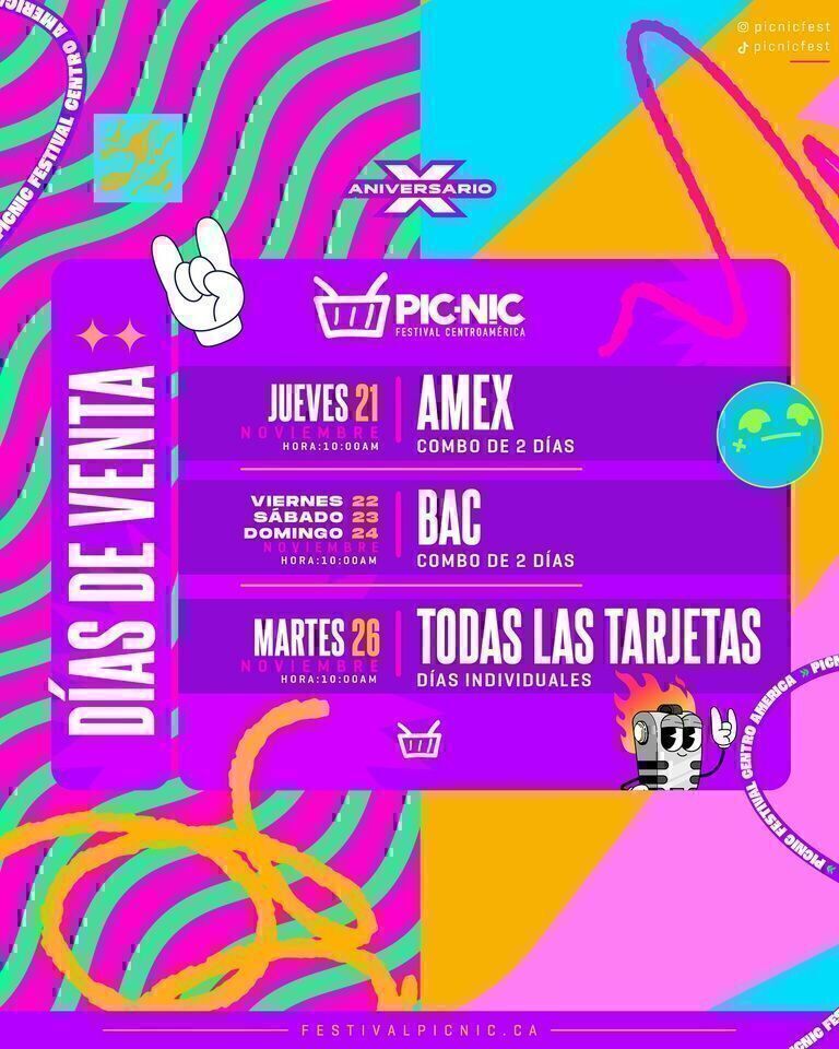 ¡Ya están a la venta las entradas para el Picnic Festival Centroamérica 2025!