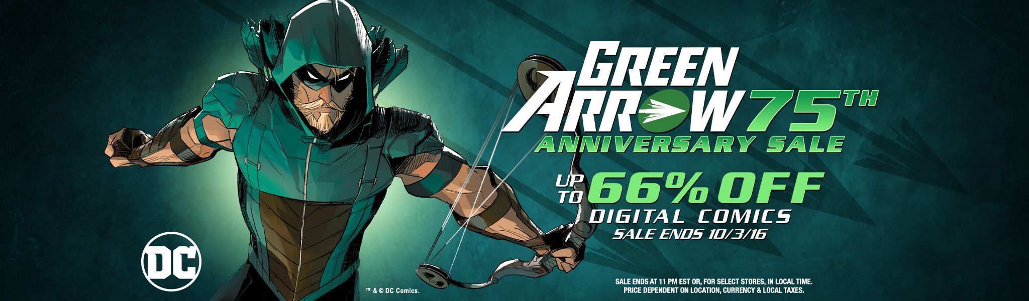 75° Aniversario de Green Arrow y DC Comics lo celebra con descuentos en sus comics digitales
