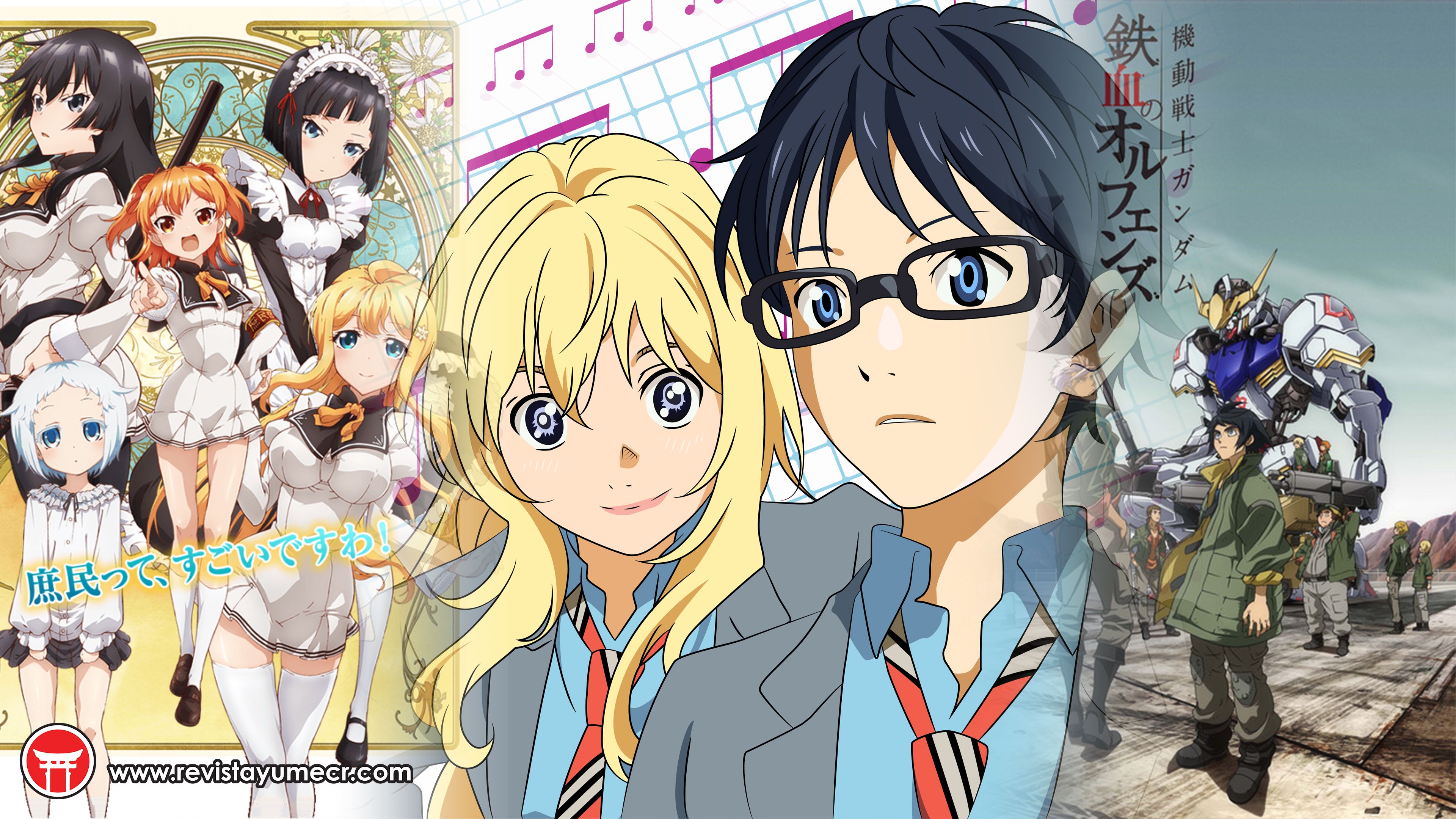 Shigatsu wa Kimi no Uso, Gundam, Ore ga Ojou-sama y más en lo más destacado de este martes