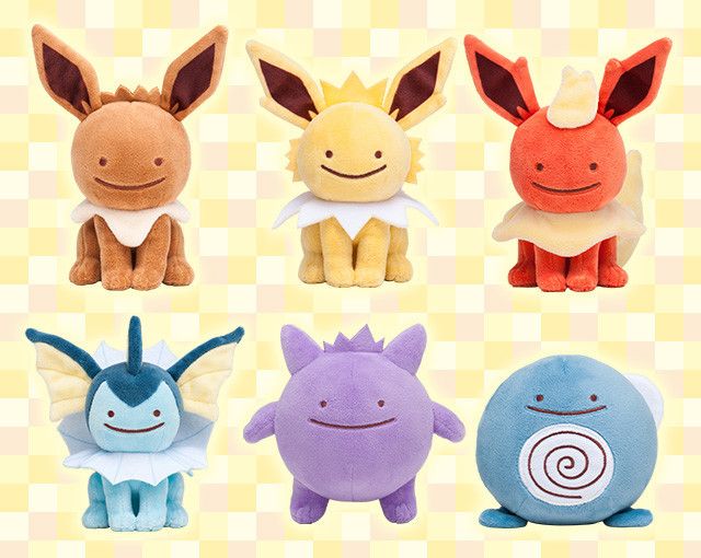 Vean estos peluches de Pokémon con cara de Ditto