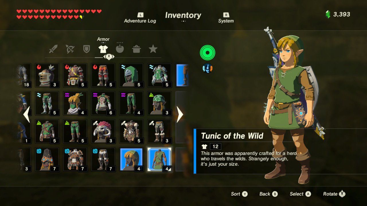 Consigue el atuendo verde en The Legend of Zelda: Breath of the Wild