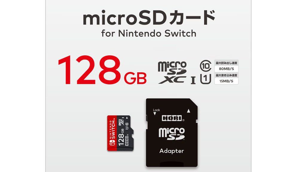 HORI lanzará tarjetas microSD oficiales de 128 GB para Nintendo Switch