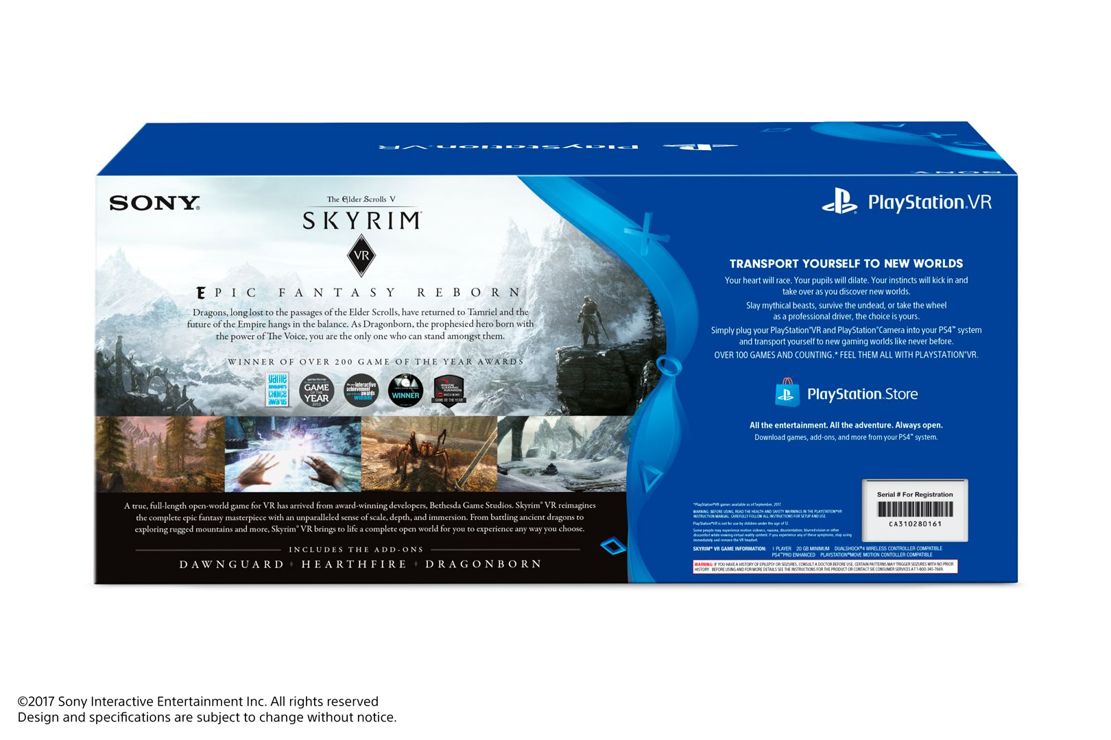 El nuevo bundle de PlayStation VR incluye una copia de Skyrim
