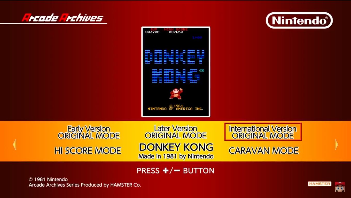 La versión arcade de Donkey Kong ya está disponible en Nintendo Switch