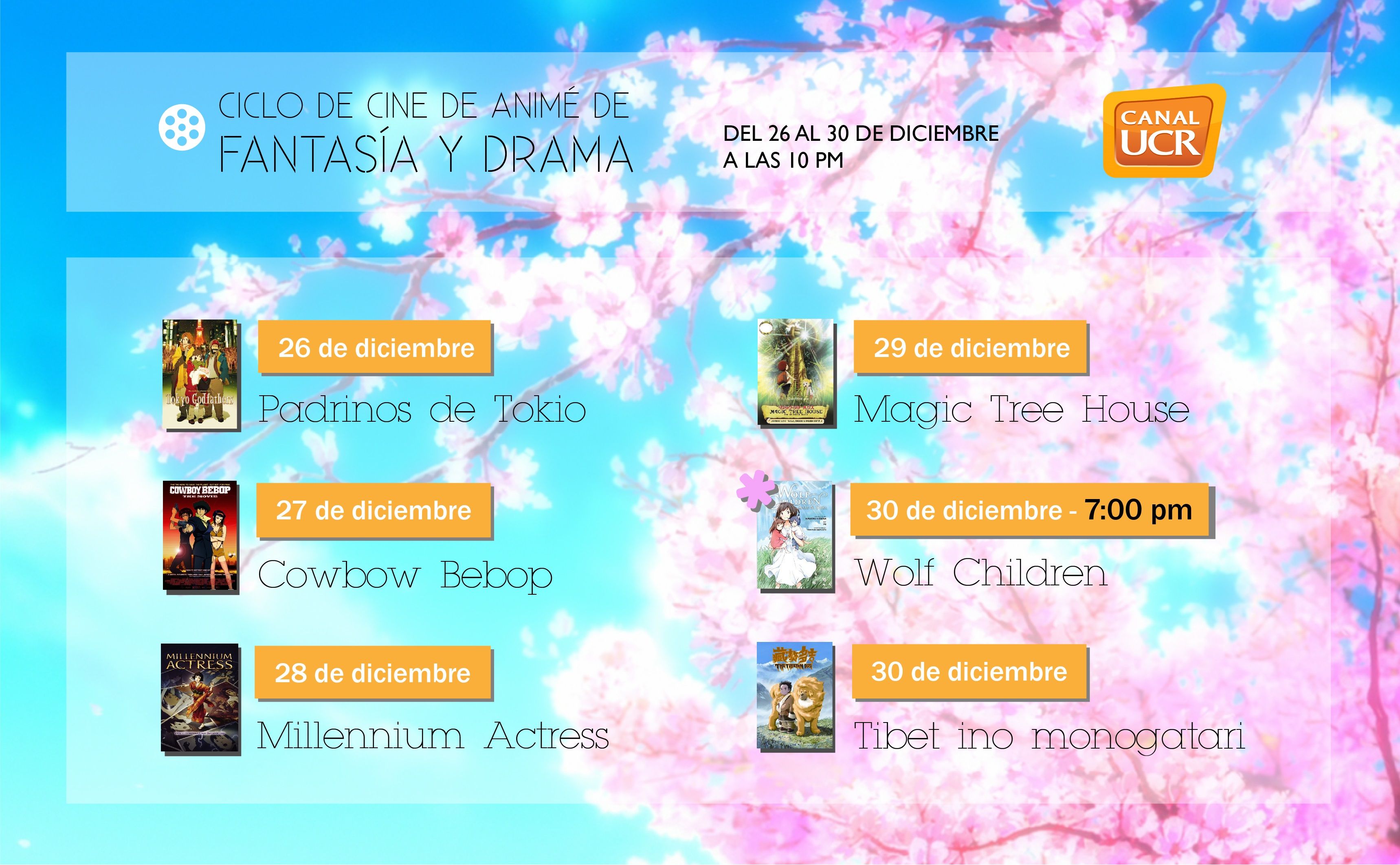 ¡Regresa el Ciclo de Cine Anime a Canal UCR!