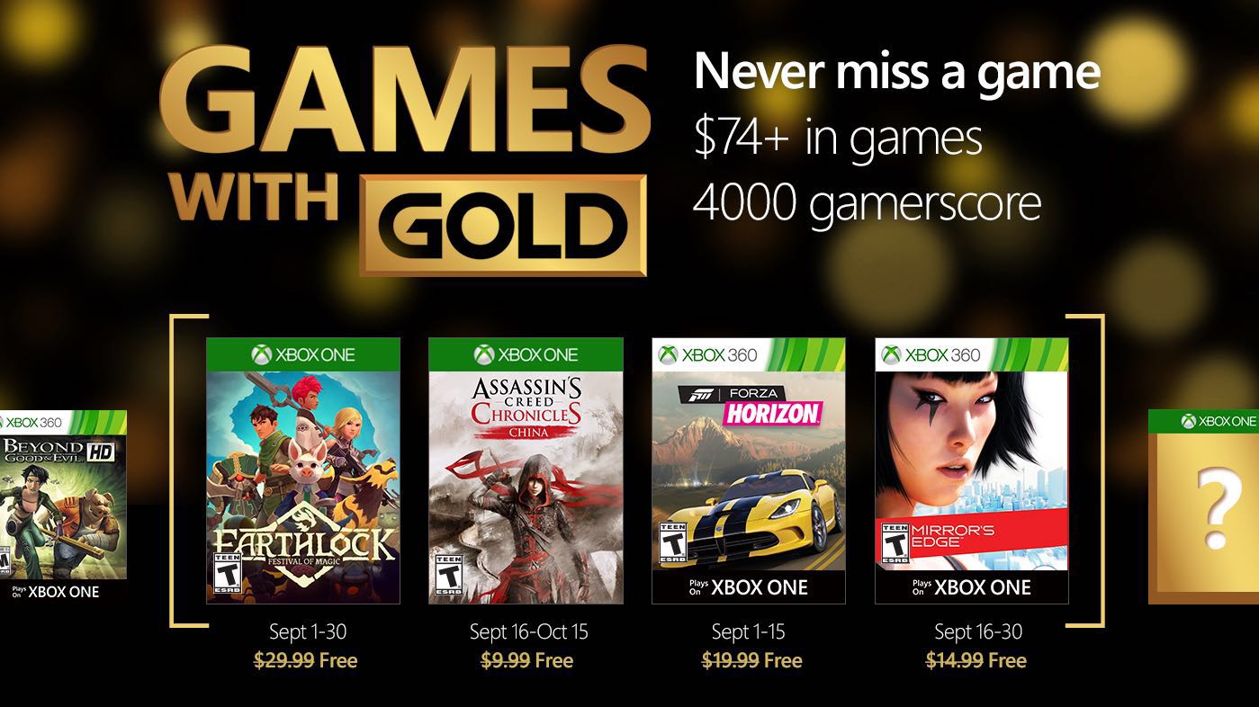 Mira aquí los Games with Gold de Septiembre que llegarán a Xbox