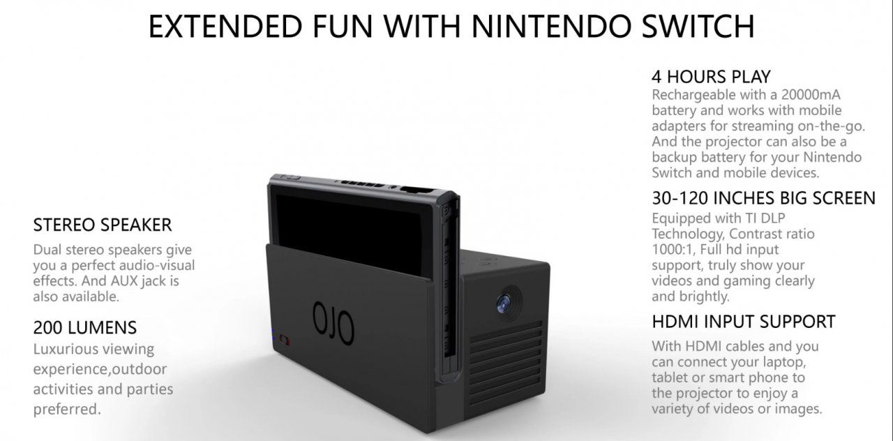 OJO, la base con proyector para Nintendo Switch, es financiada correctamente