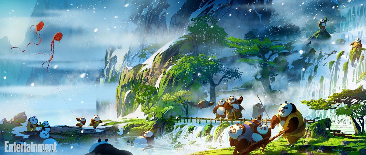 Kung Fu Panda 3: arte conceptual de la Aldea de los Pandas