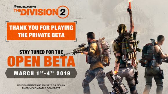 LA BETA ABIERTA DE TOM CLANCY’S THE DIVISION® 2 COMIENZA EL 1 DE MARZO