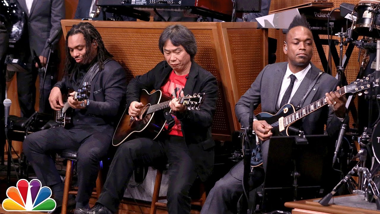 Miyamoto y la banda de Jimmy Fallon tocan el tema de Super Mario Bros.